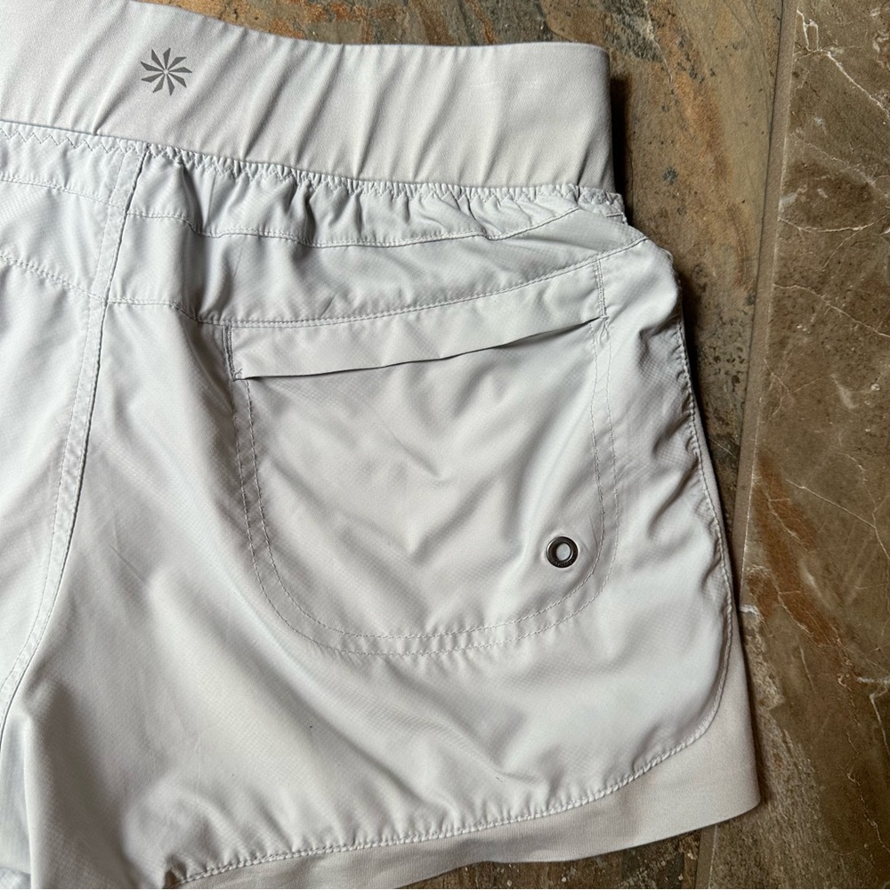 Athleta Stellar Running Shorts Light Gray Women’s Size Small - Picture 4 of 11